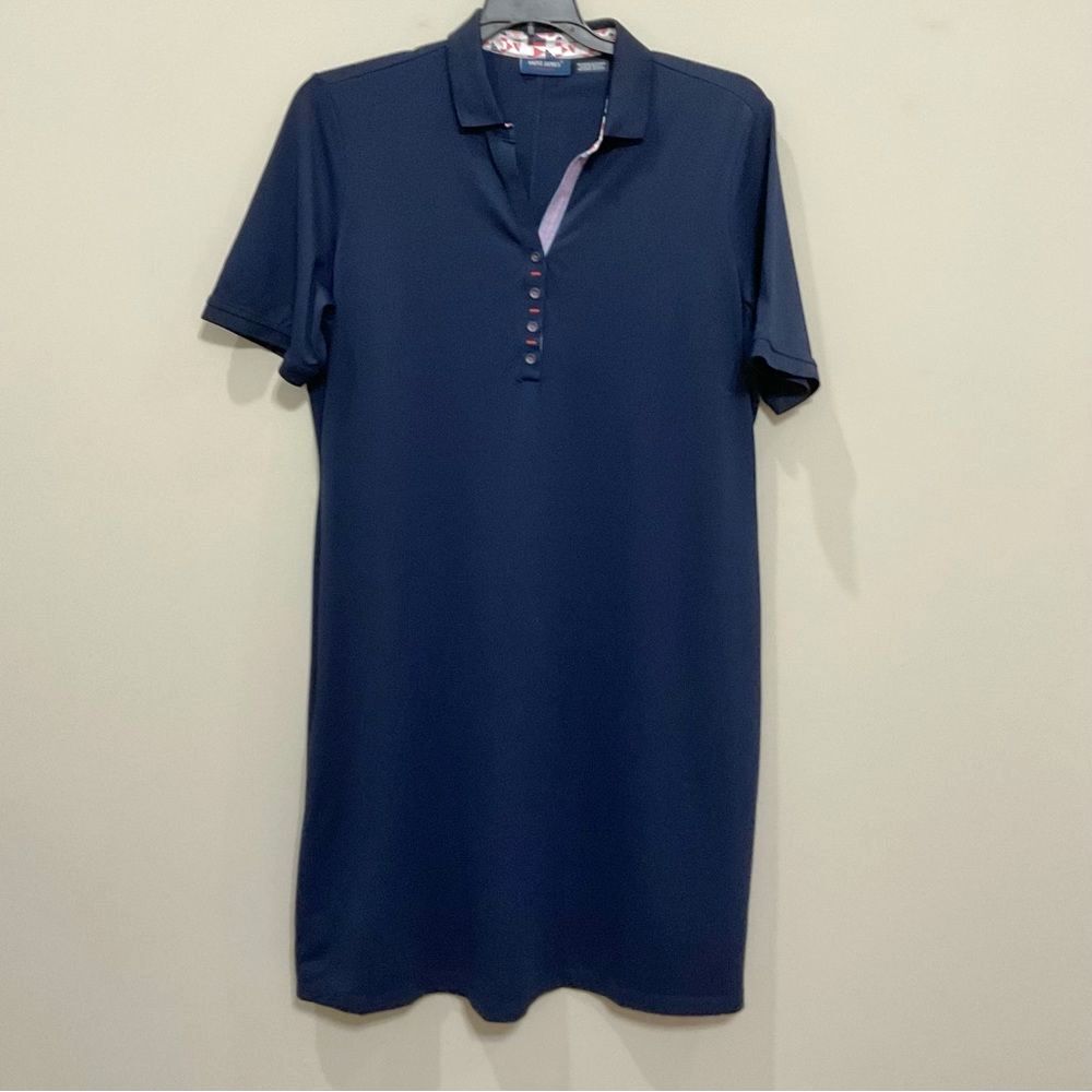 SAINT JAMES Marine Polo Dress Sz 16 Navy Short Sleeve Preppy Casual